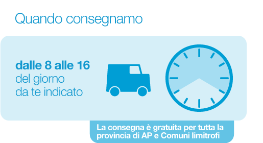 Consegnamo dalle 8 alle 16 Consegnamo dalle 8 alle 16